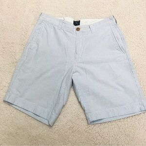 J. Crew Gramercy Seersucker Shorts , 9 inch inseam, blue and white, 4 pockets